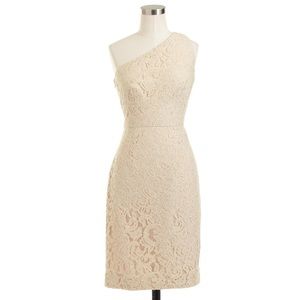 J. Crew Alexa Lace One Shoulder Dress